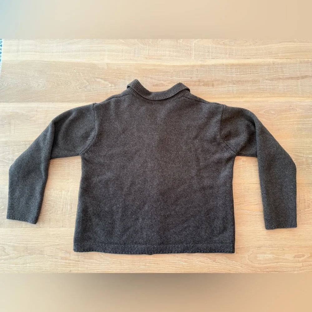 L.L. Bean Women's Dark Charcoal Button-Up Collar Cardigan - Picture 6 of 12